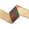 LaRibbons 4" - 2 1/2" Wired Dupioni Ribbon | Red/Green/Gold Plaid Bias Cut w/ Double-Fused Gold Backing | 10 Yard Roll
